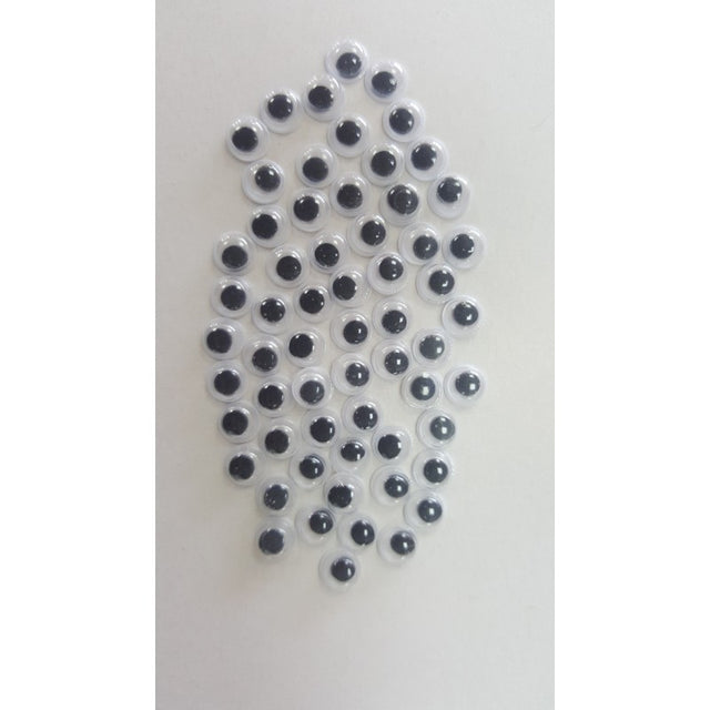Accesorii creatie - ochisori mici plastic, negru, 6mm, set 130 buc, Colorarte