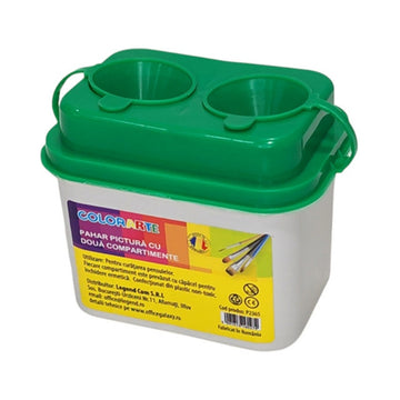 Pahar pictura Colorarte, cu capac, cu suport pensule, 2 compartimente, 16027