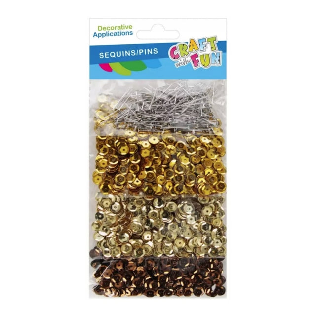Paiete cu ace gamalie, 9x19cm, aurii, galbene, cupru, Craft with Fun, 567257, +3ani