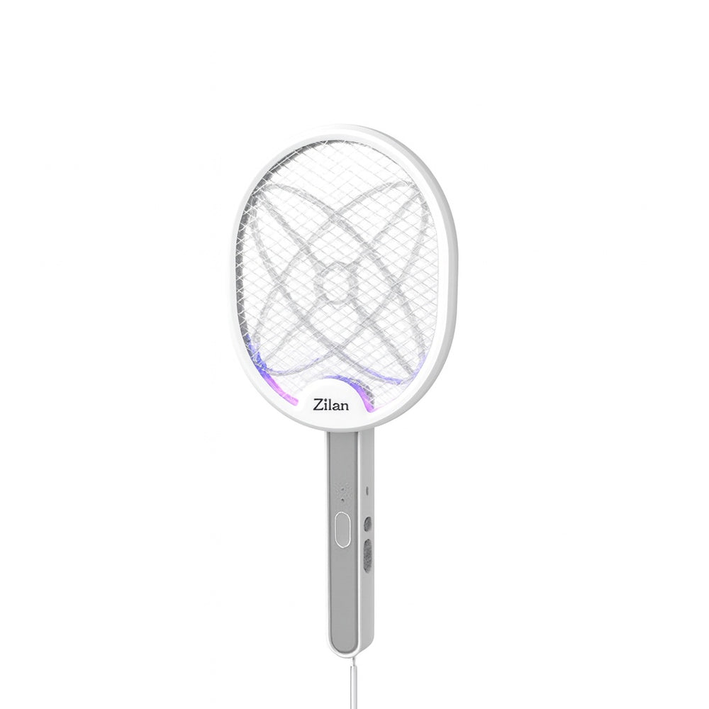 Paleta electrica anti insecte Zilan ZLN7088 2800V LED reincarcabila suport inclus alba
