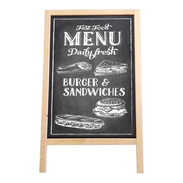 Panou trepied de informare NOKI INT-412, 50x70cm, negru, pentru podea, rama lemn