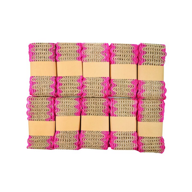 Accesorii creatie - panza iuta, 4cm x 2m, diverse modele, margine color, set 10 buc, Colorarte
