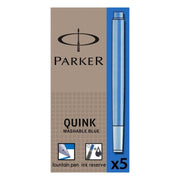 Patroane cerneala lungi (rezerve) Parker Quink 1950383, cerneala albastra, set 5 buc