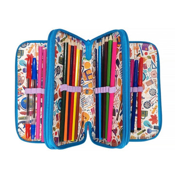 Penar echipat CNX, 3 fermoare, dreptunghiular, flamingo