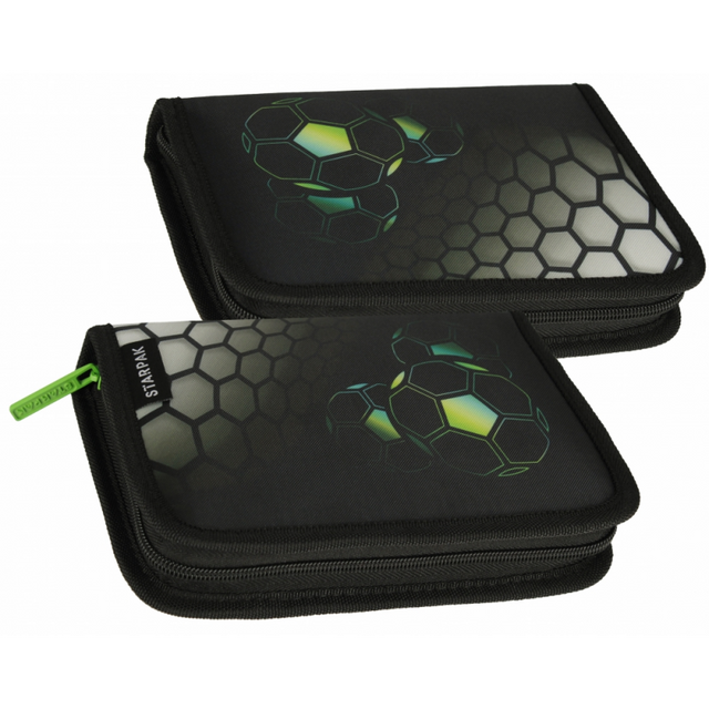 Penar neechipat Starpak Football, 1 fermoar, negru cu verde, 506713