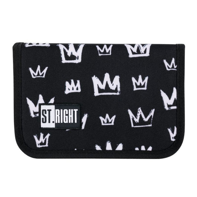 Penar neechipat St.Majewski St.Right Crowns, 1 fermoar, 2 extensii, negru cu coroane albe, PC-03 / 626579