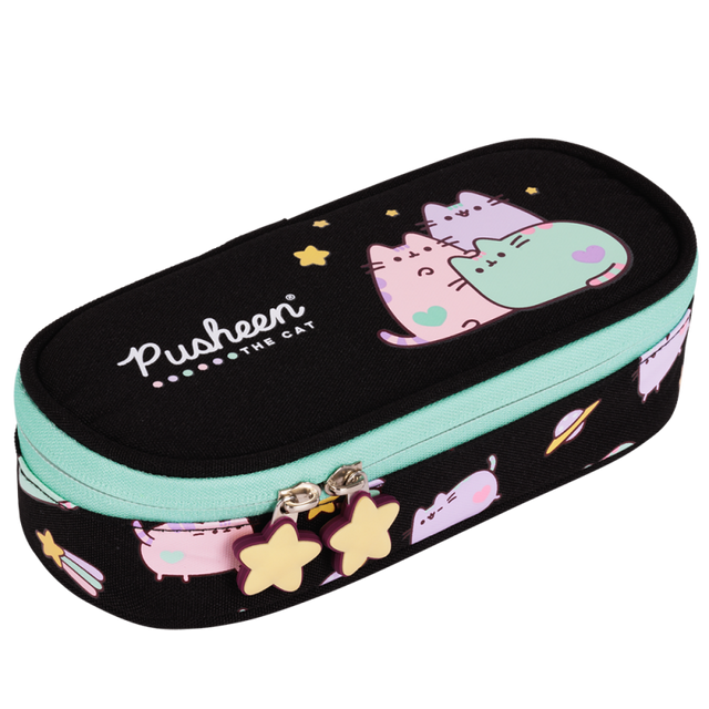 Penar neechipat St.Majewski Pusheen, 1 fermoar, 1 extensie, negru cu verde pastel, PC01 / 663253