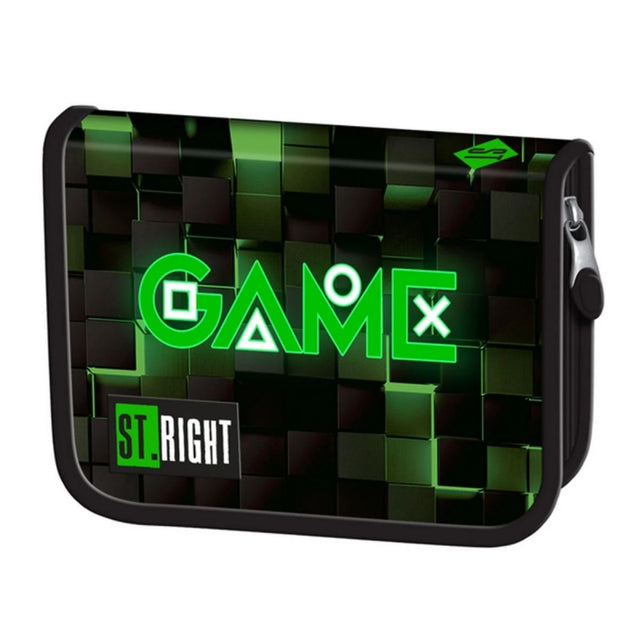 Penar neechipat St.Majewski St.Right Green Game, 1 fermoar, 2 extensii, negru cu verde