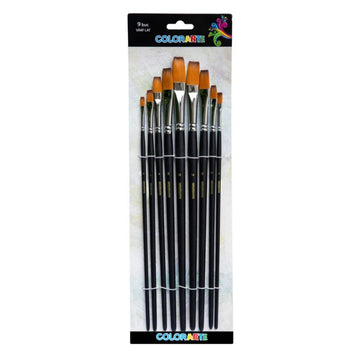 Pensula Colorarte DB19001, varf lat, set 9 bucati