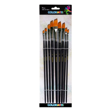 Pensula Colorarte DB19002, varf lat oblic, set 9 bucati