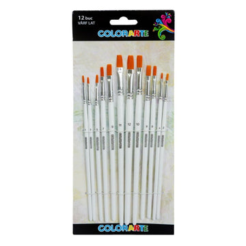 Pensula Colorarte DB21201, varf lat, set 12 bucati