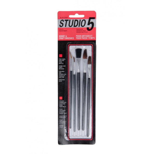 Pensula Cnx Sudio 30505-5, varf rotund, lat, set 5 buc