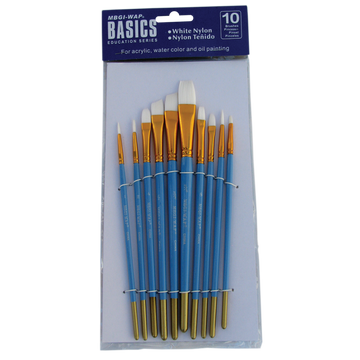 Pensula Magi-Wap BREA1013K, varf nylon rotund, lat, lat oblic, pictura cu ulei/culori acrilice/acuarele, set 10 buc