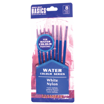 Pensula Magi-Wap BREW0815B, varf nylon rotund, lat, lat oblic, pictura cu acuarele, set 8 buc