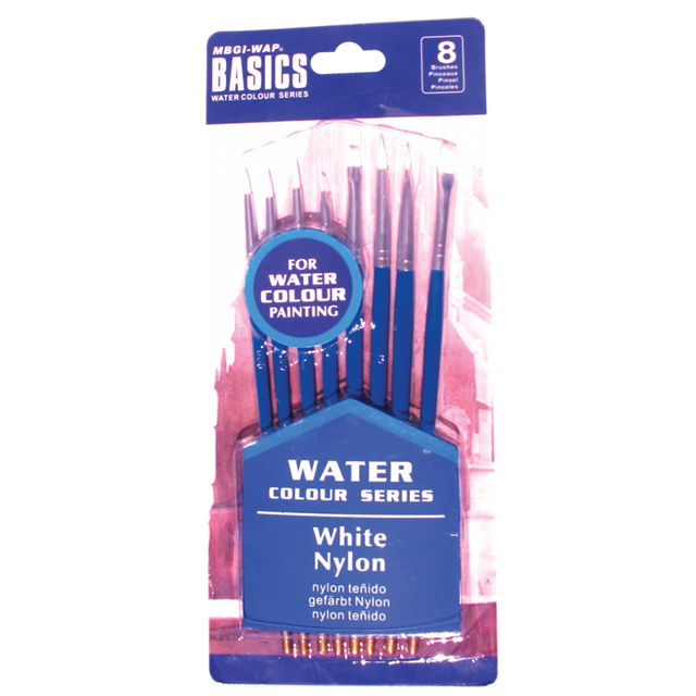 Pensula Magi-Wap BREW0815B, varf nylon rotund, lat, lat oblic, pictura cu acuarele, set 8 buc