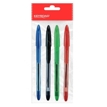 Pix cu bila Keyroad Softjet KR971821, 1.0mm, cu capac: rosu, albastru, negru, verde