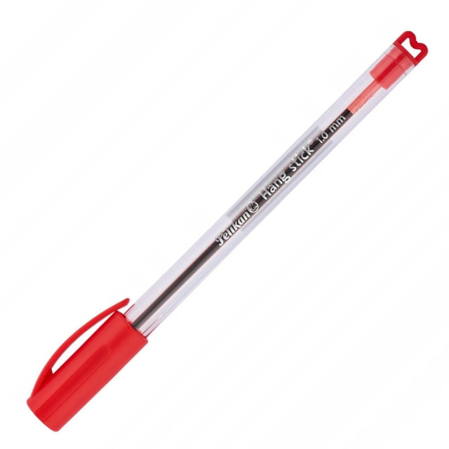 Pix cu bila Pelikan Hang Stick K86H, 1.0mm, cu capac, corp transparent, scris rosu