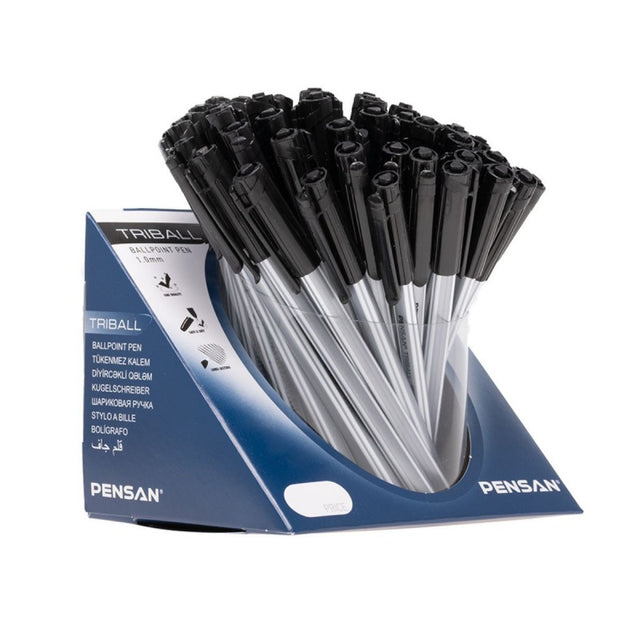 Pix cu bila Pensan Triball, 1.0mm, triunghilar, cu capac, scris negru