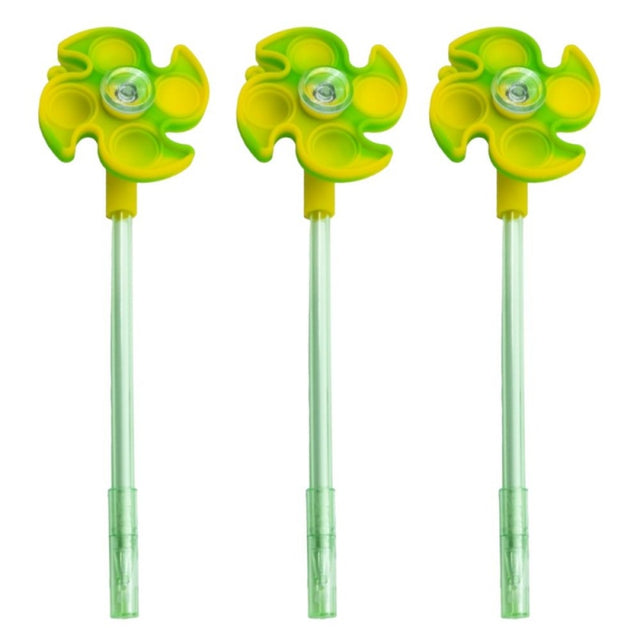 Pix cu gel CNX APF 283, 0.8mm, cu figurina pop-it si spinner, corp diverse culori, scriere albastru