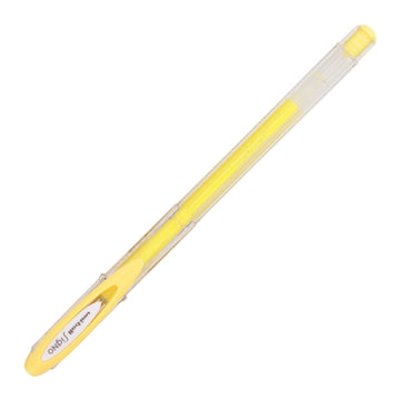 Pix cu gel Uni-ball Angelic UM-120AC, 0.7mm, cu capac, corp transparent, scris galben