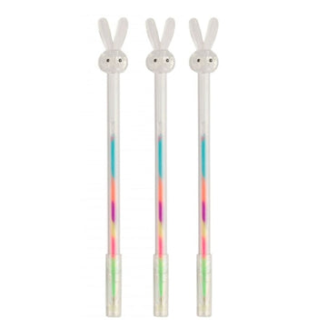 Pix cu gel CNX GP254-48, 0.8mm, cu capac, corp transparent, scris neon multicolor, model iepure