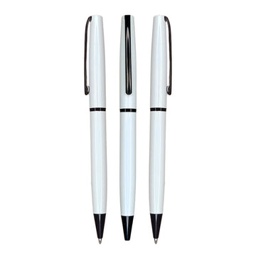 Pix retractabil CNX 998, 1.0mm, metalic, pentru inscriptionat, corp alb, clips negru