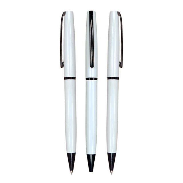 Pix retractabil CNX 998, 1.0mm, metalic, pentru inscriptionat, corp alb, clips negru