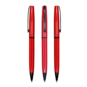 Pix retractabil CNX 998, 1.0mm, metalic, pentru inscriptionat, corp rosu, clips negru