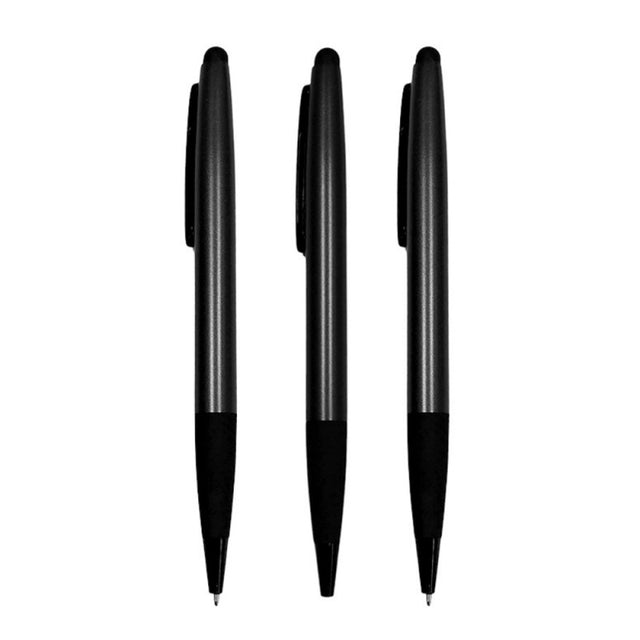 Pix retractabil cu touch CNX E-2, 1.0mm, metalic, pentru inscriptionat, corp negru, clips negru