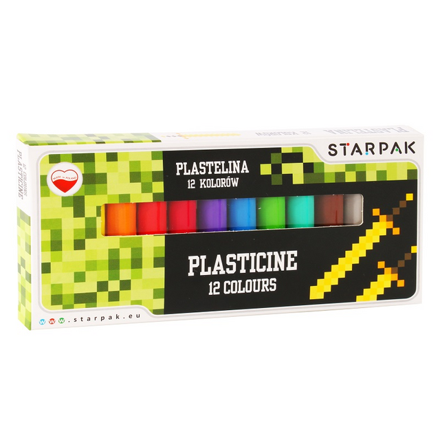 Plastilina Starpak Pixel Game 472913, set 12 culori