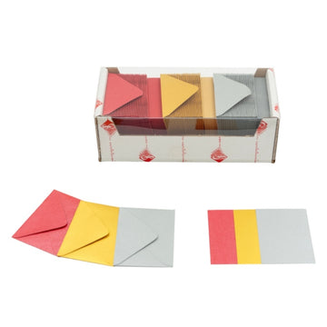 Plic + card Colorarte Perla, culori perlate (rosu, auriu, argintiu), 60x80mm, set 150 buc