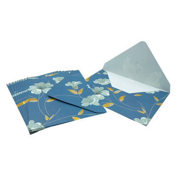 Plic color CNX, 130x180mm, 120g, albastru cu model floral, set 10 buc