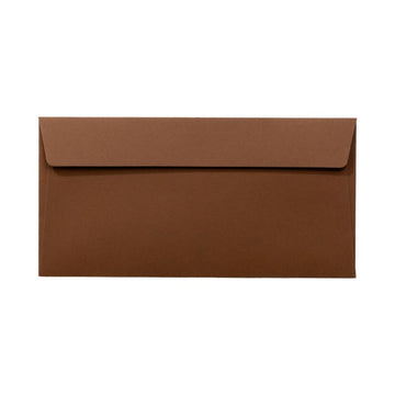 Plic color DL PC12CH, maro-ciocolata, 120g/mp, 110x220mm, autoadeziv, set 25 buc