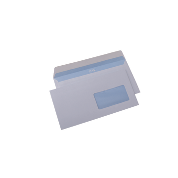 Plic cu fereastra DL GPV 122343, alb, 80g/mp, 110x220mm, siliconic, cu fereastra dreapta, cutie 1000 buc