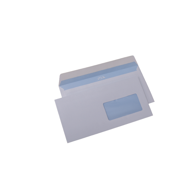 Plic cu fereastra DL GPV 122343, alb, 80g/mp, 110x220mm, siliconic, cu fereastra dreapta, cutie 1000 buc