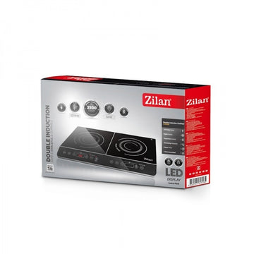 Plita cu inductie Zilan ZLN8088, 3500W, doua ochiuri, 10 functii de gatire, geam din cristal negru, timer 3 ore, oprire automata