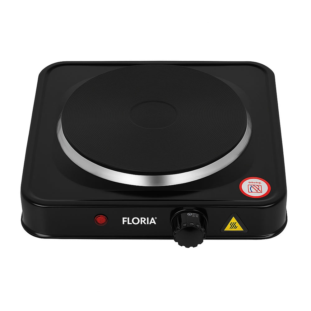 Plita electrica 1000W, Floria ZLN2806, 1 ochi fonta, termostat reglabil, protectie supraincalzire, negru