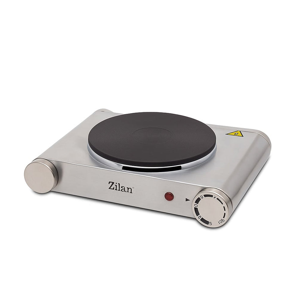 Plita electrica 1500W, Zilan ZLN0535, 1 ochi fonta, carcasa inox, termostat reglabil, protectie supraincalzire