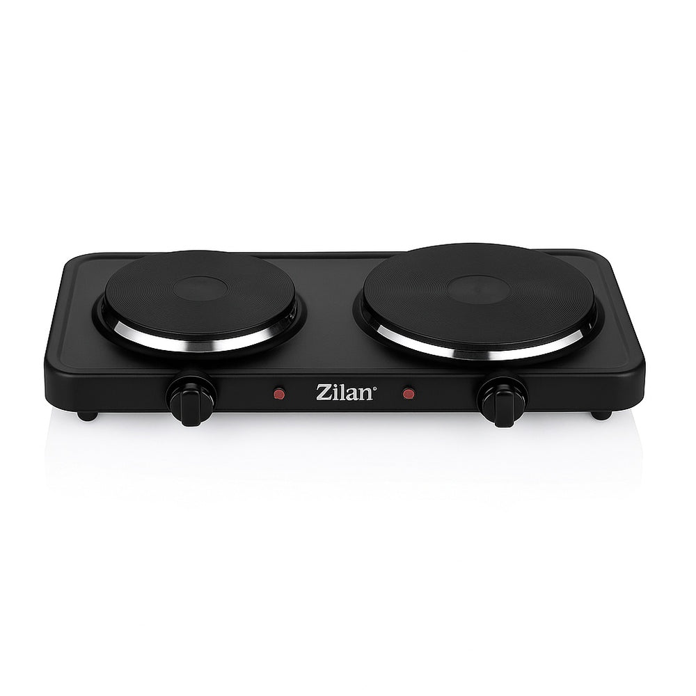 Plita electrica dubla Zilan ZLN2181, 2500W, plite din fonta, termostat reglabil, protectie supraincalzire, suprafata antiaderenta, culoare neagra