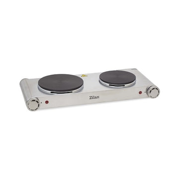 Plita electrica Zilan ZLN0542, 2250W, 2 ochiuri, plite din fonta, termostat reglabil, protectie la supraincalzire, carcasa inox, 58x33 cm