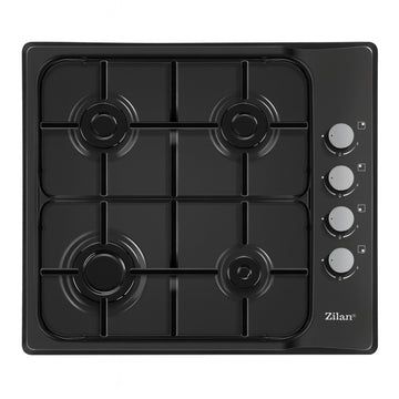 Plita incorporabila email 4 ochiuri ZILAN, 7.35kW, metal emailat, conversie LPG, ZLN0034, negru