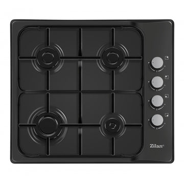 Plita incorporabila email 4 ochiuri ZILAN, 7.35kW, metal emailat, conversie LPG, ZLN0034, negru