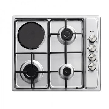 Plita incorporabila Zilan ZLN-1918, inox, 3 gaz + 1 electric, GPL/gaz natural, 58x50 cm, aprindere electrica