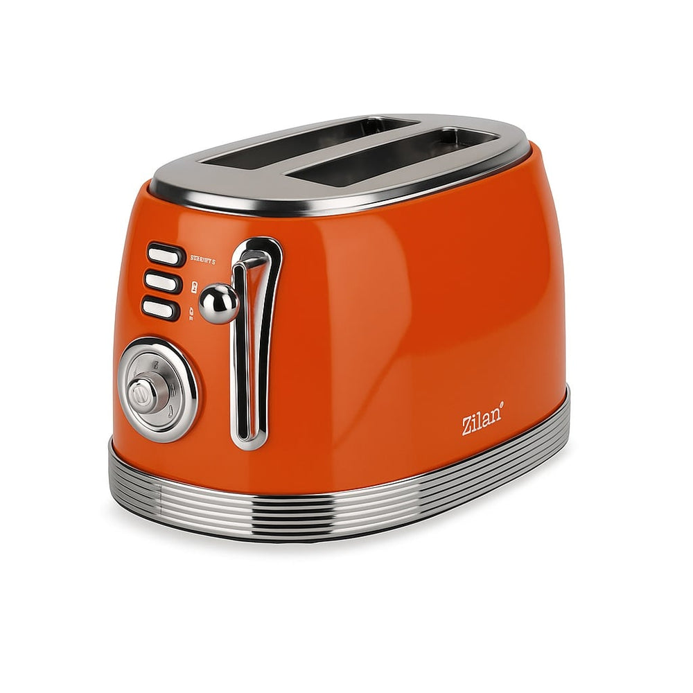 Prajitor de paine 850W, Zilan ZLN7040 RETRO, 6 trepte prajire, functie dezghetare si reincalzire, rosu