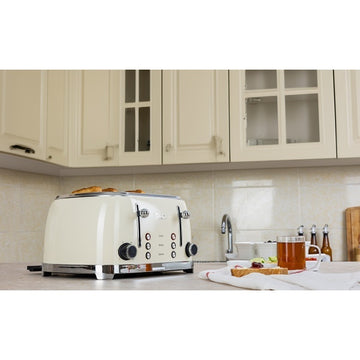 Prajitor de paine Retro Zilan ZLN1214, 1500W, 4 felii, 6 trepte, functie dezghetare, reincalzire si stop, tavita firimituri, inox