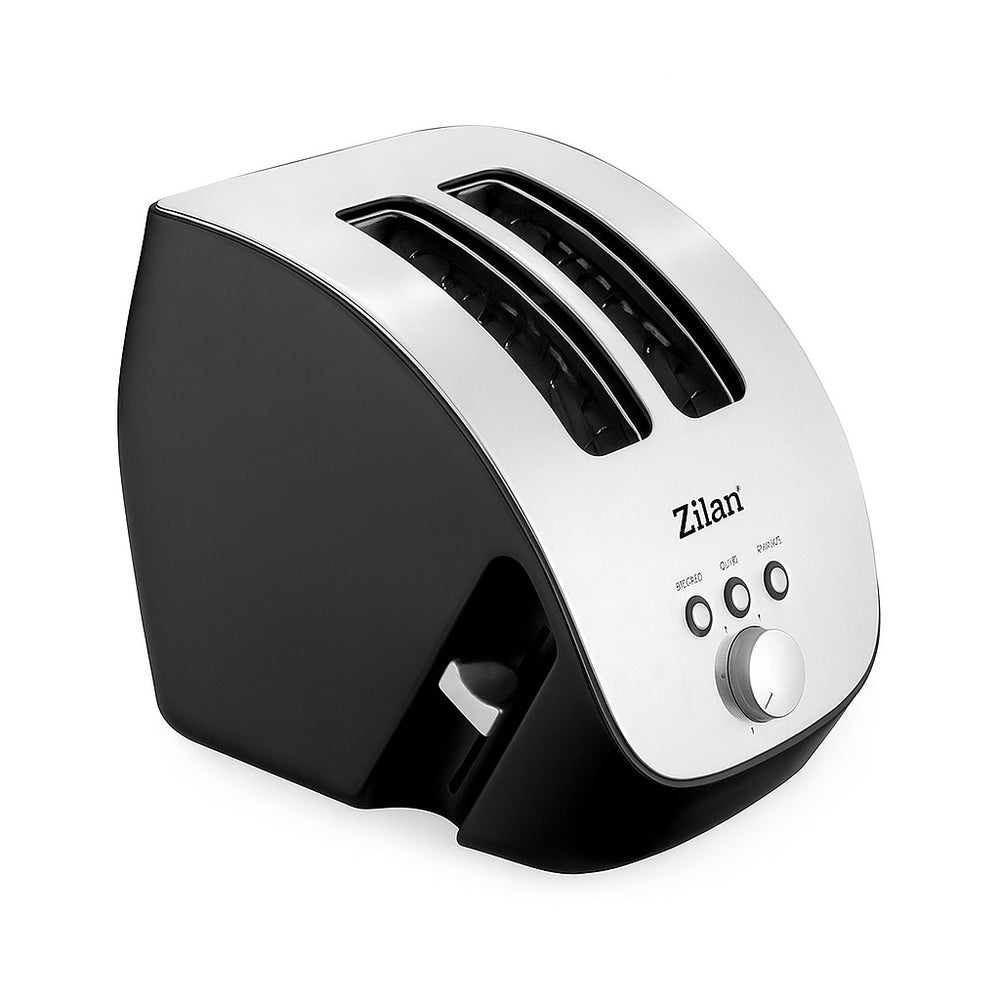 Prajitor de paine Zilan ZLN2690 – 1000W, 6 nivele de rumenire, 2 fante, functie dezghetare, reincalzire, oprire automata, negru/inox