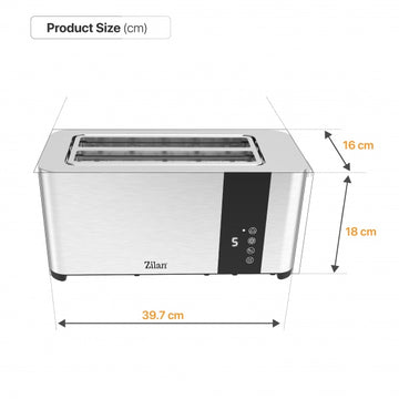 Prajitor de paine Zilan ZLN6234 – 1400W, ecran digital tactil, 7 nivele prajire, inox argintiu