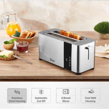 Prajitor de paine Zilan ZLN6234 – 1400W, ecran digital tactil, 7 nivele prajire, inox argintiu