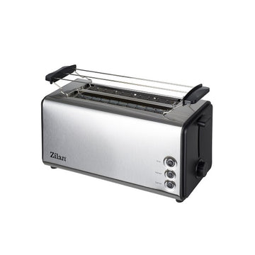 Prajitor paine dublu inox Zilan ZLN2720 – 1300W, 4 felii, 6 trepte rumenire, functii decongelare si reincalzire, argintiu