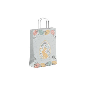 Punga cadou Colorarte 30652, A4, 22x31x10cm, 90g/mp, motive Paste, manere din hartie rasucita